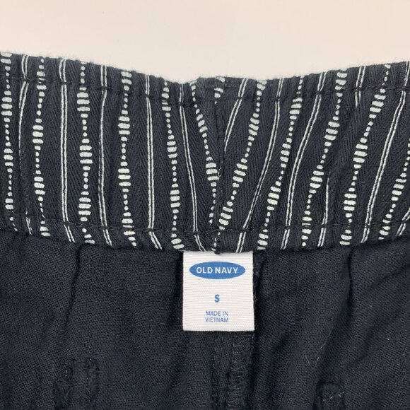Old Navy Black Printed Cotton Gauze Pull On Ankle Pant S - Picture 5 of 9
